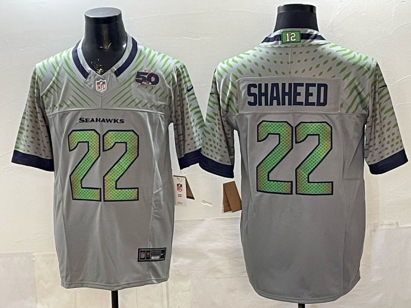 Men Seattle Seahawks #22 Shaheed Grey 5th generations 2026 Nike Limited NFL Jersey style 02->seattle seahawks->NFL Jersey